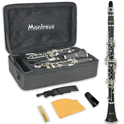 Imagen de Montreux Student Bb Clarinet Para Principiantes Con Estuche De Transporte Protector Ligero, Boquilla Y Láminas Resina Abs, 17 Llaves, B Flat