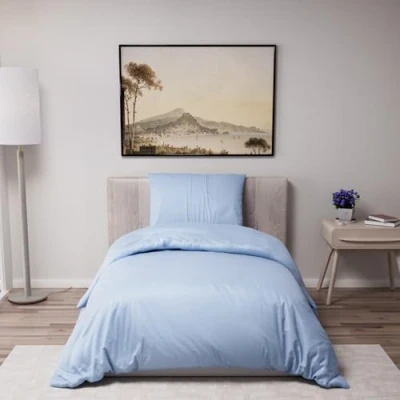 Imagen de Funda Nordica Cama 135x200 cm con 1 Almohada 80x80 Azul nordicas de 100% Microfibra. Certificada sin Productos Químicos (Oeko Tex)