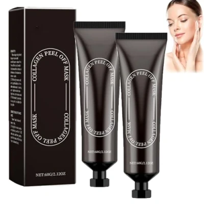 Imagen de 2 Pcs SS Collagen Reverse Volume Peel off Face Mask Pack, Bio Real Deep Mask, Hydrolyzed Anti Wrinkle Lifting
