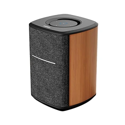 Imagen de Edifier MS50A Altavoz Samrt WiFi Multiroom con Bluetooth y función estéreo inalámbrica, Funciona Amazon Alexa, Apple AirPlay 2, Spotify, etc., Color marrón