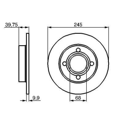 Imagen de BOSCH 0 986 478 216 Disco de freno 244,9 10 4 108 macizo aceitado AUDI: Coupe B3, 80 B4 Berlina, Avant