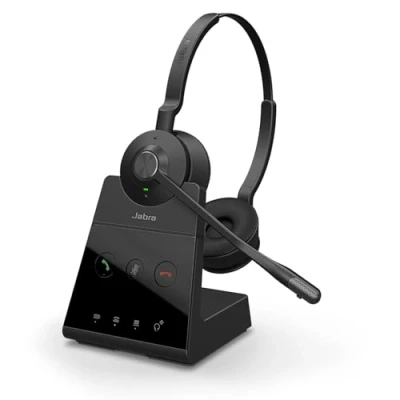 Imagen de Jabra Engage 65 SE Auricular inalámbrico estéreo para Llamadas Profesionales, Seguridad DECT, batería de 13 Horas, Comodidad Durante Todo el día con Base, Cable USB C