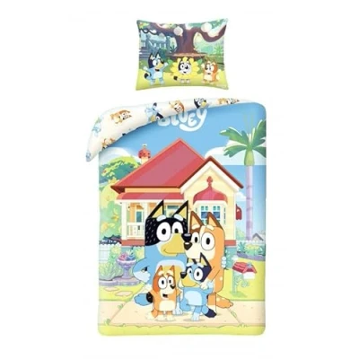 Imagen de Bluey Juego de cama con diseño animales y perros funda nórdica reversible 140 x 200 cm almohada 70 90 Multicolor 100% algodón