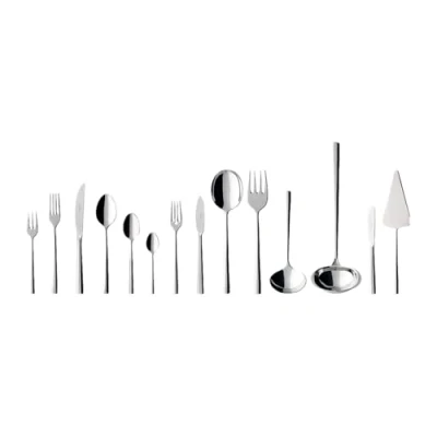 Imagen de Villeroy &amp; Boch Piemont Set de Cubiertos 113 Piezas Plata/Platino, Apto para Lavavajillas, Cuberterias Completas 12 Personas, Cuberteria 18/10, Acero Inoxidable