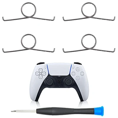 Imagen de MMOBIEL 4 piezas L2 R2 muelles de botón disparo para mando PlayStation 5 PS5 DualSense CFI ZCT1W Destornillador (+) incl.