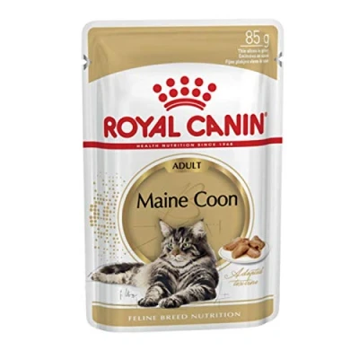 Imagen de Royal Canin Maine Coon Adult 12 x 85 g Comida húmeda para Gatos Especialmente Adaptada a Las Necesidades de los con Contenido energético Adaptado
