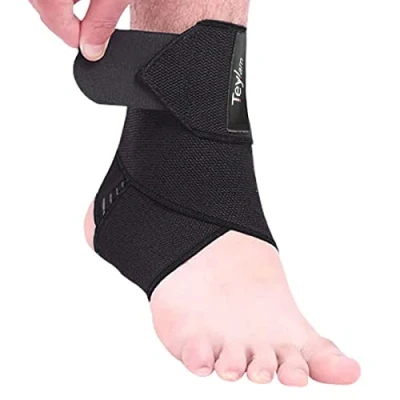 Imagen de Teylam Tobillera ajustable, flexible, ultra delgada, Correr Fútbol, derecha e izquierda (Negro 1 unidad)
