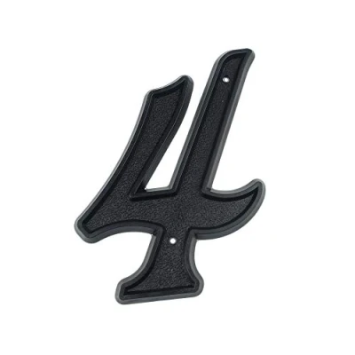 Imagen de HASWARE Número de casa 5.5 pulgadas (139mm) Números puerta modernos dirección calle, Plástico ABS negro (4)