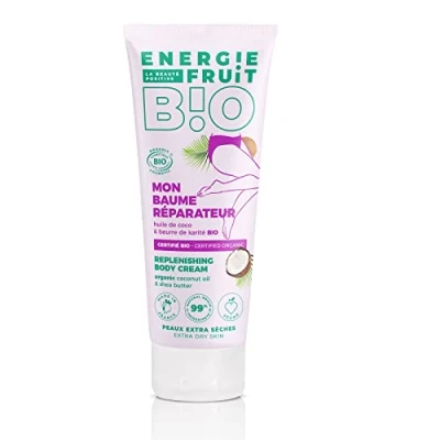 Imagen de ENERGIE FRUIT Bálsamo corporal reparador Certificación BIO por Ecocert Aceite de coco y manteca karité Vegano 200 ml