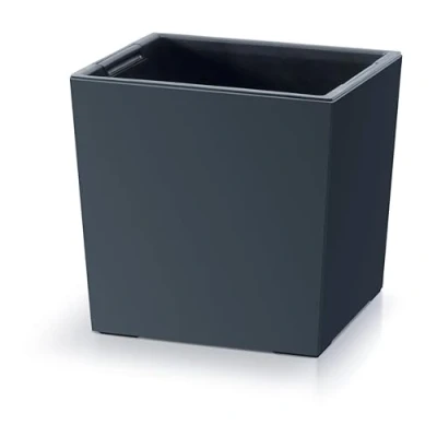 Imagen de Prosperplast Macetero 2 en 1 con Cubo Interior, Maceta para Hierbas, de plástico, Cuadrada, 24 cm x 23,5 (Antracita)