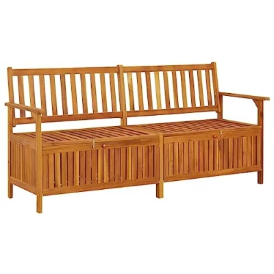 Imagen de vidaXL Banco de Almacenaje, Banca con Respaldo Reposabrazos, Sofá para Entrada Salón, Asiento Jardín Patio, Madera Maciza Acacia