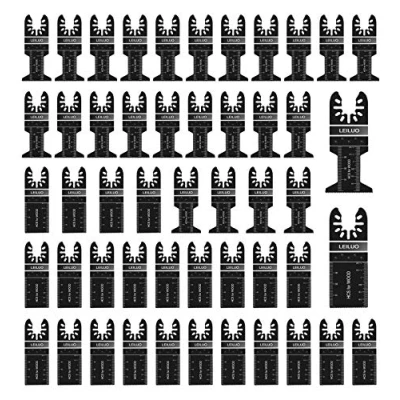 Imagen de LEILUO 50 Piezas Hojas de Sierra Oscilante Universal Madera Plástico Multi Herramienta Accesorios Kit Incluye Bolsa Almacenamiento Adecuada para DeWalt Einhell Worx Makita y Más