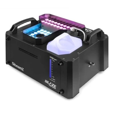 Imagen de BeamZ BLAZE3500 Máquina de Humo Vertical 3500W, 48 LEDs RGBA, 1200 m3/min, Depósito 3,5L, DMX, Control Remoto, Efecto Discoteca, ideal para crear atmosfera en eventos y escenarios