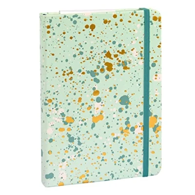 Imagen de Idena 12251 Cuaderno Sparkle Mint, cuadriculado, 14 x 20 cm, 192 páginas, 100 g/m², con bolsillo de ranura, cinta y cierre goma, 1 unidad.