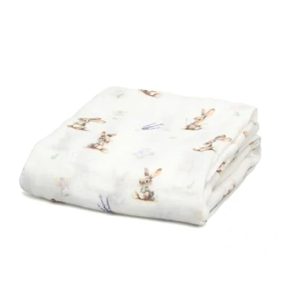 Imagen de Kiokids Muselina Conejitos Colección Petit Moments 70% Bambú y 30% Algodón Gran Suavidad Termoclimática Antibacteriana Protector Rayos UV Certificado OEKOTEX +0 Meses 120x120cm