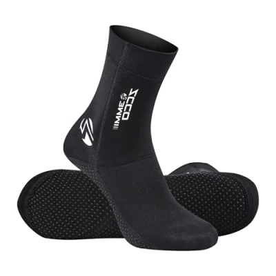 Imagen de ZCCO Calcetines de neopreno 1,5 mm y 3 para hombres mujeres, buceo, esnórquel, natación, surf, deportes acuáticos, Negro, L