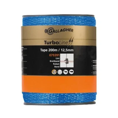 Imagen de Gallagher Cerca eléctrica Cinta TurboLine 12,5mm azul 200m, Adecuado para Ganadería