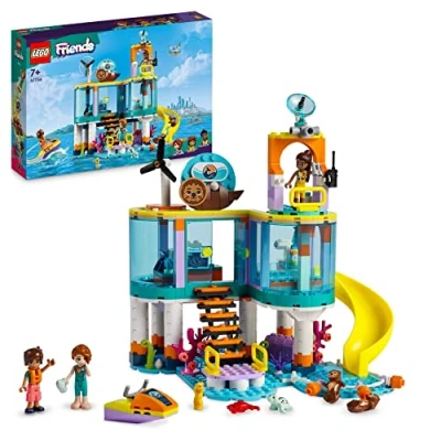 Imagen de LEGO Friends Centro de Rescate Marítimo, Juguete para Niños y Niñas 7 Años o Más, Juego Veterinario, Figuras Animales Marinos: Nutria, Caballito Mar Tortuga, Regalo Cumpleaños 41736
