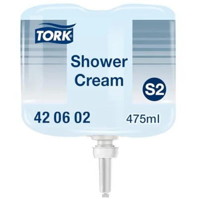 Imagen de Tork Jabón líquido para el cuerpo y cabello 420602 Gel de ducha champú 2 en 1 dispensadores S2 Fragancia fresca unisex primera calidad x 475 ml