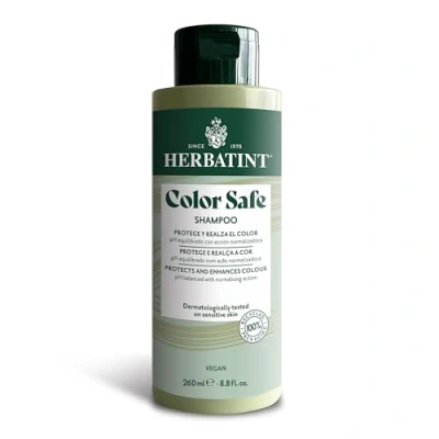Imagen de Herbatint Color Safe Shampoo Protector del 260 ml Champú Normalizador para el Cuidado y la Protección Cabello Teñido con Aloe Vera Bio, pH Equilibrado, 93% ingredientes naturales