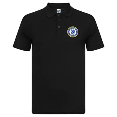 Imagen de Chelsea FC Polo Oficial para Hombre con el Escudo del Club Negro Medium