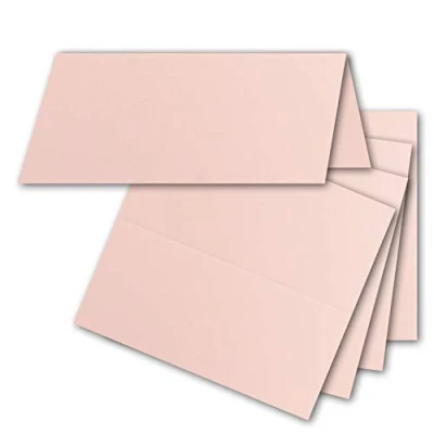 Imagen de FarbenFroh by GUSTAV NEUSER 50 tarjetas de mesa en color rosa, 4,5 x 10 cm, blanco, dobles, como lugar y nombre para bodas fiestas