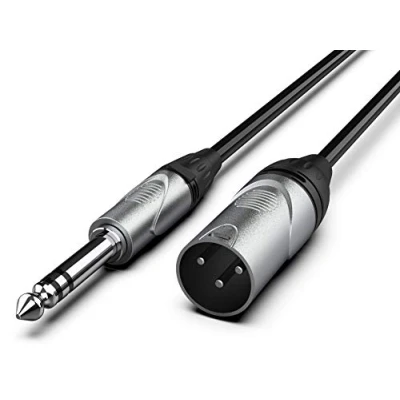 Imagen de Audibax PRO Cable XLR, xlr Macho a Jack, Micrófono Profesional, Resistente, Longitud: 1.5 m, Color Negro, Válido para: Neewer nw 800, Behringer um2, c1, Go