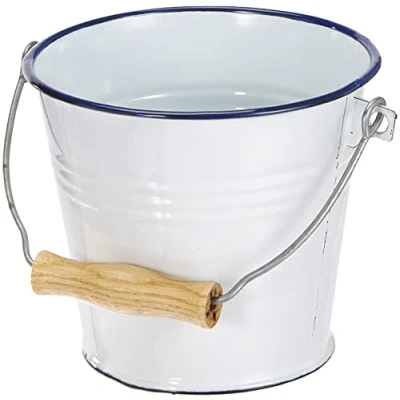 Imagen de Ibili Cubo Blanco 14 CMS, Stainless Steel, 35.5 x 18 20 cm