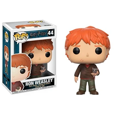 Imagen de Funko Pop! Movies: Harry Potter Ron Weasley with Scabbers Vinyl Figure (Bundled Pop Box Protector Case)