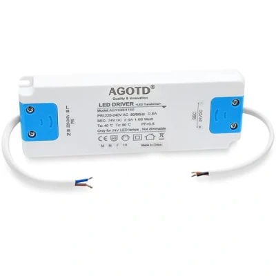Imagen de AGOTD Transformador 220V a 24V, Fuente Alimentacion 60W 2.5A, Driver LED de Voltaje Constante CA CC para Tiras