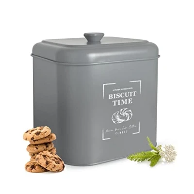 Imagen de Sendez Lata de almacenamiento metal con tapa para galletas