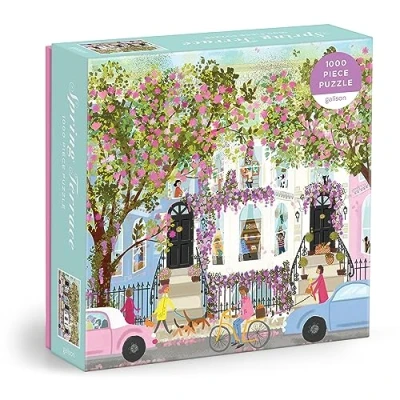 Imagen de Galison Springtime Terrace Rompecabezas de 1000 Piezas Joy Laforme vecindario Lleno Magnolia en un día Primavera, Multicolor (9780735381537)