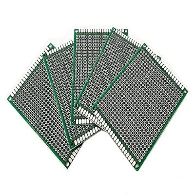 Imagen de GOONSDS Kit de Prototipo PCB Placa Circuito Impreso Universal Doble Cara, Proto para Pruebas Soldadura DIY 5 Piezas,Verde,6x8CM