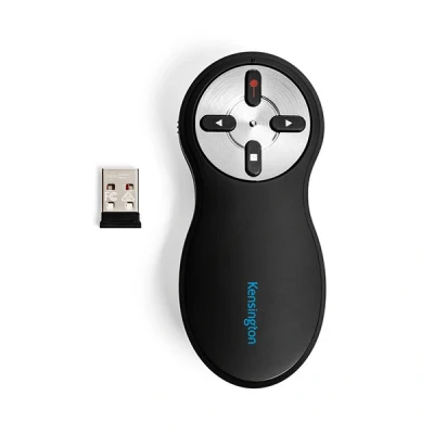 Imagen de Kensington (33374EU) Puntero láser rojo inalámbrico para presentaciones en PowerPoint y/o Keynote, Compatible con Window y MacOS, Alcance 20 m Nanorreceptor USB