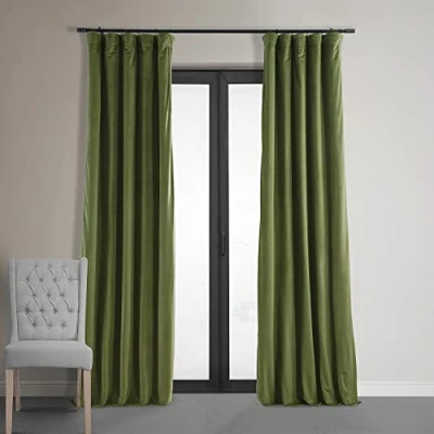 Imagen de HPD Half Price Drapes Signature Cortinas Opacas térmicas de Terciopelo para Sala Estar 274 cm Largo (1 Panel), con Aislamiento y Bolsillo cortinero,