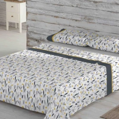 Imagen de NATURALS Juego de sabanas Cama 150 cm 50% Algodon/50 Polyester Incluye Encimera 230X270 + Sabana Bajera 150X190/200 2 Fundas Almohada 45X90 Tiber