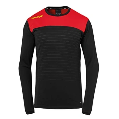 Imagen de Kempa Emotion 2.0 Longsleeve Camiseta M/L De Entrenamiento Balonmano, Hombre, Negro/Rojo/Amarillo, 164