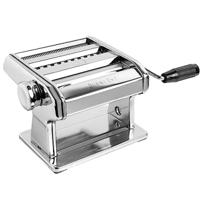 Imagen de Marcato Ampia 150 Classic Máquina para Pasta Manual con Masa En Hoja, Fettu, Acero Cromado, Plata, 18.8 X 20 14 Cm