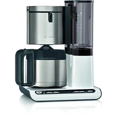 Imagen de Bosch Cafetera de filtro Styline TKA8A681, sensor aroma, jarra térmica acero inoxidable 1,1 L, para 8 12 tazas, apagado automático, sistema descalcificación, antigoteo, depósito agua