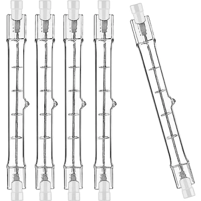 Imagen de Osram Haloline 64695 Juego de 5 bombillas halógenas (120 W, 230 V, R7s, 74,9 mm longitud, anteriormente 150 2250 lúmenes, 2950 K, luz blanca cálida)
