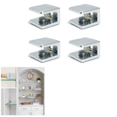 Imagen de soporte del estante de vidrio clip ajustable, espesor 6 10 mm 4 piezas