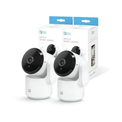 Imagen de Garza Smart Pack 2 Cámara de Vigilancia 360º Interior Inteligente IP WiFi 2.4GHz, 1080 HD, Visión Nocturna, Detección Movimiento, Modo Privacidad, Control Remoto por App.