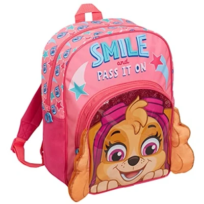 Imagen de Skye Mochila grande de felpa 3D, para niñas, escuela, guardería, bolsa viaje con soporte bebidas, Pink, Talla única,