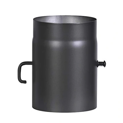 Imagen de FIREFIX R180/2D Tubo de Acero 2 mm Grosor (Tubo Humo) 180 diámetro para Estufas y hogueras, Senotherm, Color Negro, 250 Largo con válvula reguladora