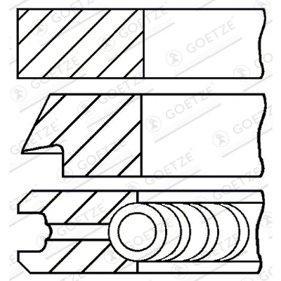 Imagen de GOETZE ENGINE 08 429300 00 Juego de Segmentos Pistón 79,5 LKZ Ring FIAT: Grande Punto Hatchback, Doblo II Familiar, Furgón / Familiar