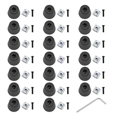 Imagen de Create idea 20 Set 2020 Perfil anti vibraci¨®n Pies Kit con ranura en T de goma aterrizaje Tuerca deslizante M3 Tornillo Llave Absorber Protector para Impresora 3D