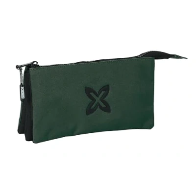 Imagen de Safta Munich BÁSICOS Portatodo Triple, Estuche Infantil, Niño, Ideal para Niños en Edad Escolar, Cómodo y Versátil, Calidad Resistencia, 22x3x12 cm, Color Verde