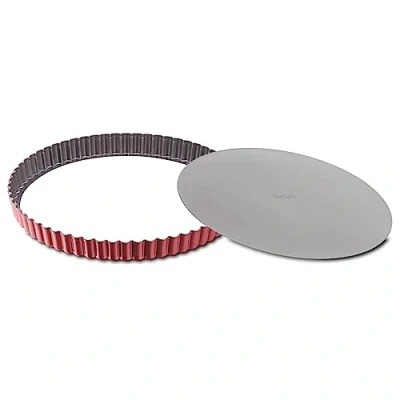 Imagen de Tefal Delibake J16415 Molde tarta redondo 28 cm, forma redonda desmontable y con gran fondo extraíble, revestimiento antiadherente, fácil desmonte, de acero al carbono, grosor 3/10, rojo