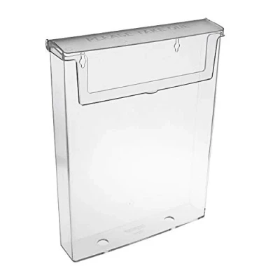 Imagen de Taymar Soporte para folletos DIN A4 transparente con tapa, resistente a la intemperie (también apto uso en exteriores)