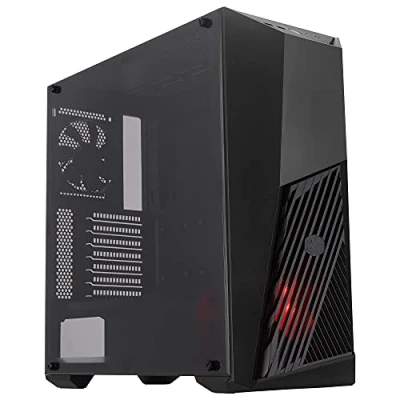 Imagen de Cooler Master MasterBox K501L Caja Ordenador PC ATX con Ventilación Angulada, Iluminación LED en Rojo, Panel Lateral Transparente, Configuraciones Flujo de Aire Flexibles